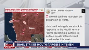 Israel strikes Houthi targets in Yemen