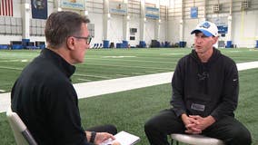 WATCH - Dan Miller talks with Lions offensive coordinator Ben Johnson ahead of Sunday's game against the Cowboys