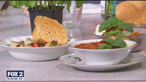 Chef Elwin from Elwin & Co. shows us how to make zucchini soup with pesto and pasta