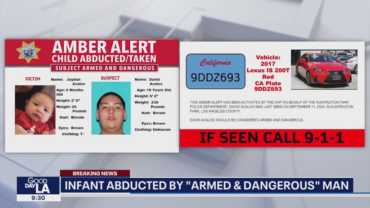 Amber Alert Baby abducted by 'armed and dangerous' suspect FOX 11