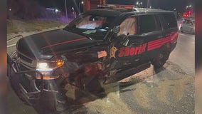 2 sheriff squads struck by different vehicles