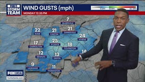 Monday noon forecast