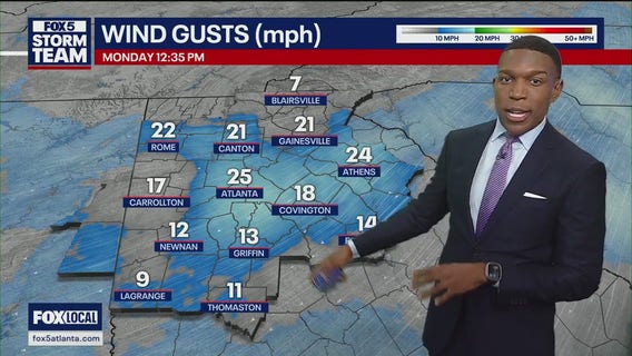 Monday noon forecast