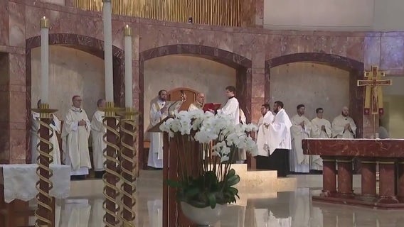 Houston Catholics attend special Mass to pray for Pope Leo XIV