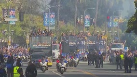 Thousands celebrate the Dodgers' victory
