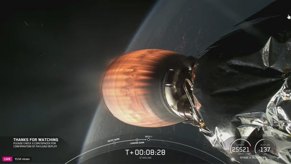 Watch again: SpaceX launches Falcon 9 rocket carrying Starlink satellites from Florida