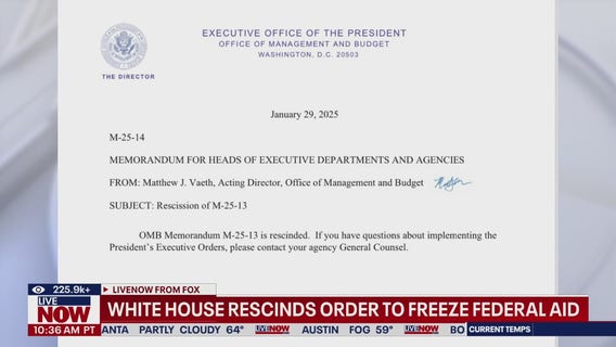 Federal grant freeze memo rescinded but White House says executive order remains in effect