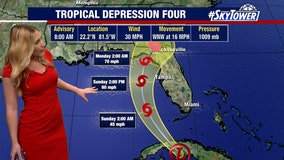 Tropical Depression Four expected to strengthen