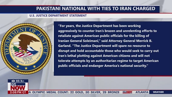 Pakistani man with ties to Iran charged in foiled assassination plot potentially targeting Trump, DOJ says