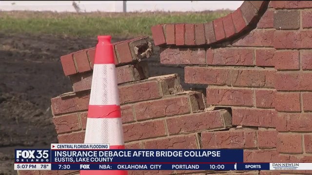 Home, flood insurance not covering Eustis bridge damage