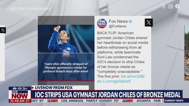 Jordan Chiles has 'no plans' to return bronze medal amid Olympics controversy: report
