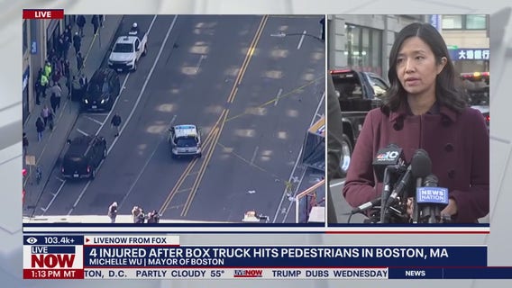 Several people hurt after truck hits pedestrians on busy street in Boston