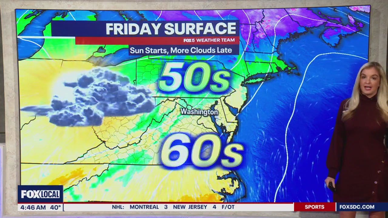 DC weather: Cloudy, mild Friday with evening showers