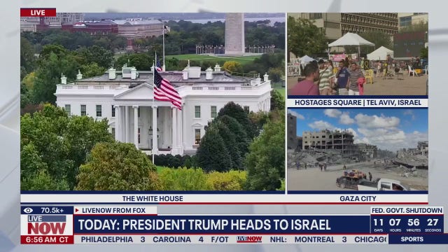 Trump plans whirlwind trip to Israel, Egypt before rushing back for Charlie Kirk honor