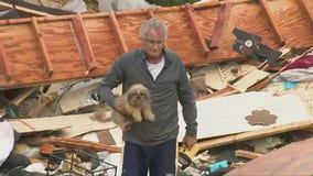 Hurricane Milton: Puppy rescued from rubble left behind by storm after owners go unaccounted for