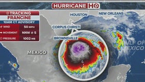 Tropical Storm Francine path