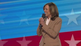 2024 DNC: Kamala Harris makes brief remarks on first day