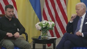 Biden meets with Ukrainian president while in France