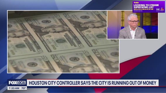 Houston city controllers say the city is running out of money