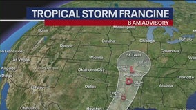 Tropical Storm Francine path