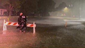 Rosenberg police battle flooding