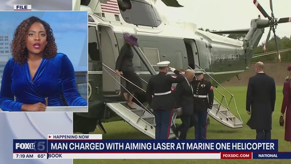 Trump laser pointer incident: Man arrested for allegedly aiming beam at Marine One
