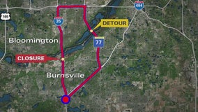 I-35W closing from Burnsville split to I-494 in Bloomington