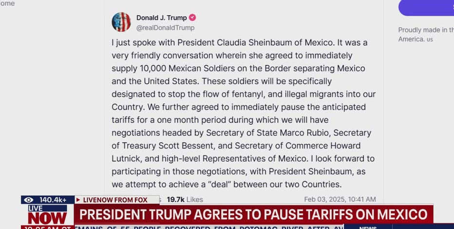 Trump tariffs on Mexico, Canada delayed for 30 days amid border negotiations