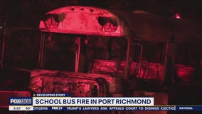 School bus fire in Port Richmond