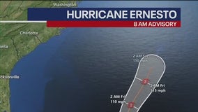 Hurricane Ernesto path latest