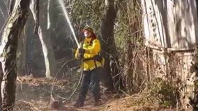 Firefighters work to save Watsonville neighborhood from brush fire