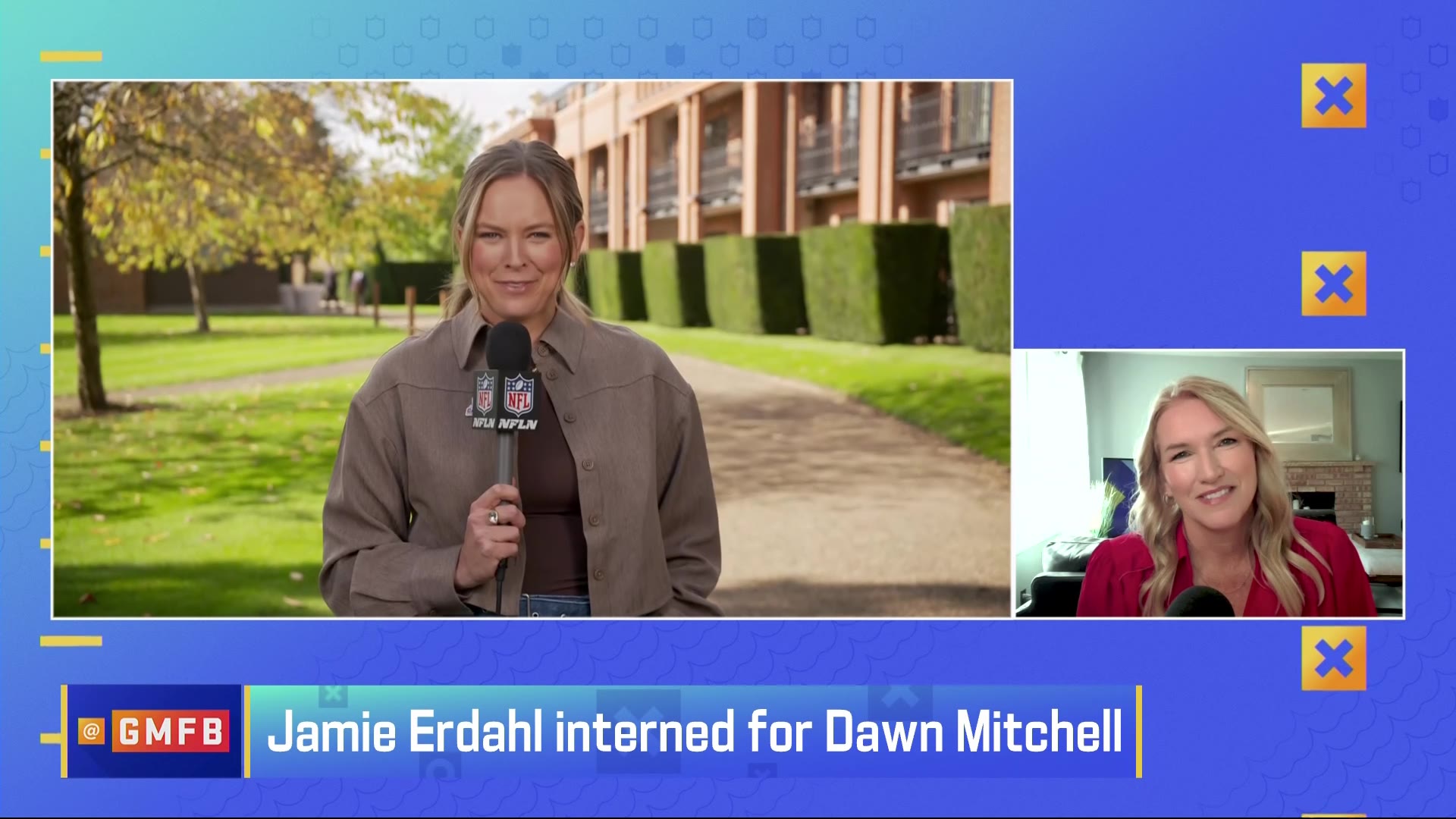 Jamie Erdahl surprises Dawn Mitchell on Good Morning Football