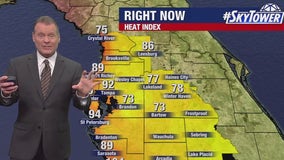 Tampa weather | west wind pushing rain eastward