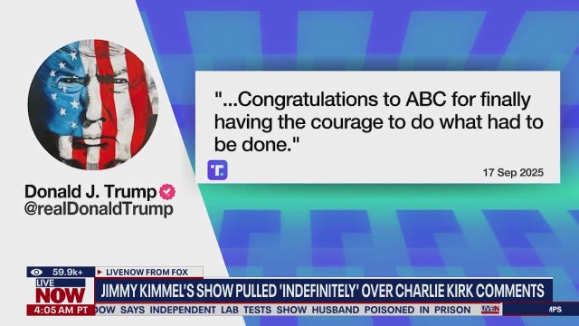 Presidents Trump, Obama react to ABC's Jimmy Kimmel decision