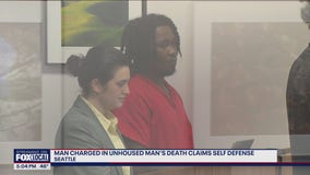 Man charged in unhoused man's death claims self-defense