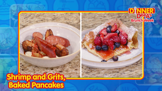 Shrimp and Grits, Baked Pancakes | Dinner DeeAs Brunch Week