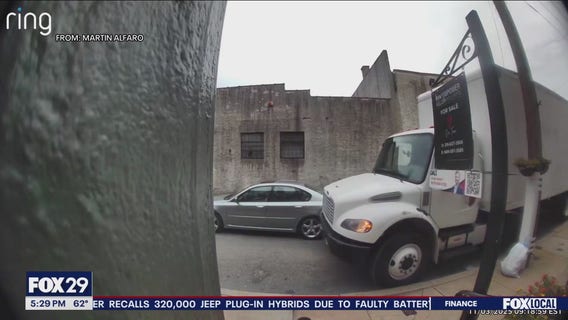 Box truck damages cars on narrow South Philly street; Driver flees