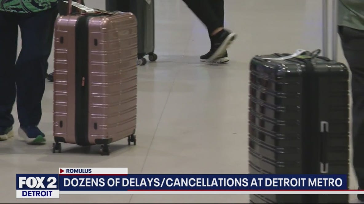 Dozens of flights delayed, cancelled at Detroit Metro Airport