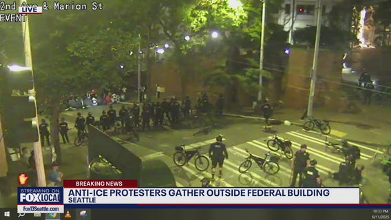 Protesters dispersed in 'ICE OUT' protest in downtown Seattle