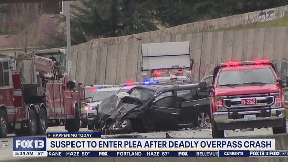 Suspect to enter plea after deadly overpass crash