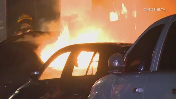 Fire destroys several cars, garages in Highland Park