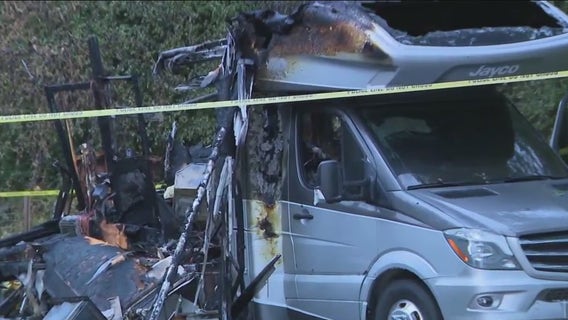 Brookfield garage fire; RV in driveway damaged, no injuries