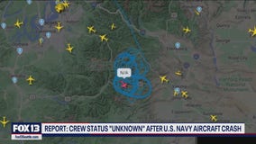 Navy aircraft crashes near Mount Rainier, crew status unknown