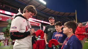 Mickey Moniak at Angels' kids holiday party