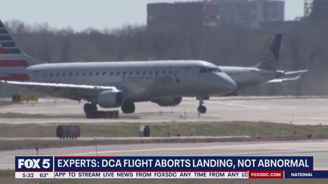 American Airlines jet aborts landing at DCA to avoid runway collision