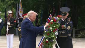 Trump lays wreath during Memorial Day ceremony