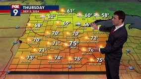 MN weather: Morning showers, hazy sun Thursday