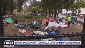 Burien encampment cleared, cleanup underway