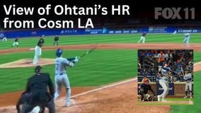 Shohei Ohtani's home run shown at Cosm Los Angeles