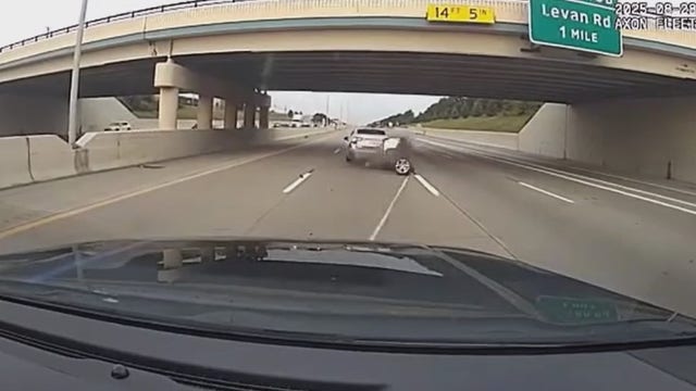 WATCH: Axle rips off stolen car after Michigan police chase